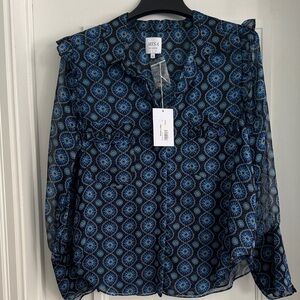 MISA Anita top, NWT, blue, sz L